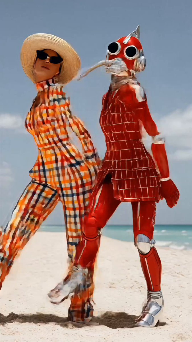 Retro-Futuristic Beach Fashion and Robots