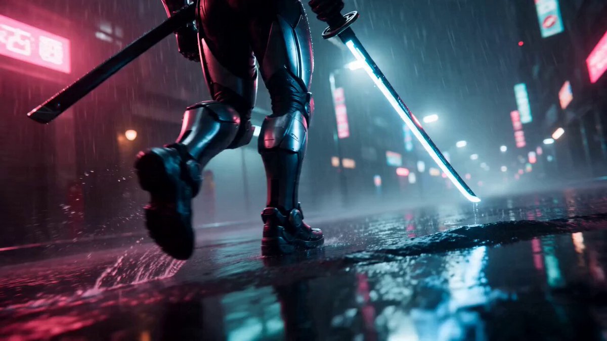 Cyber Samurai Neon Rain Duel
