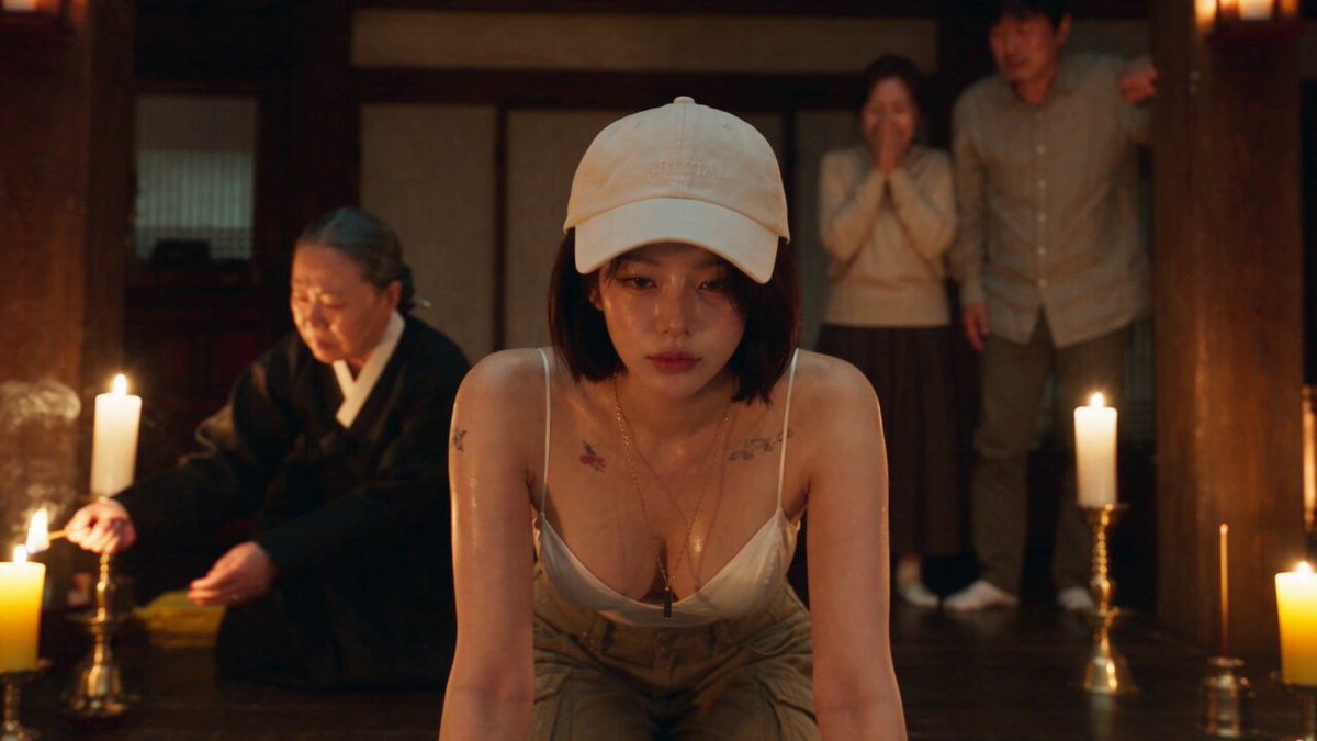 Korean folk-horror ritual possession scene