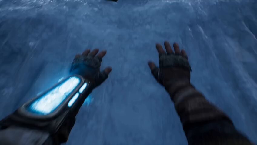 Frozen temple AAA gameplay sequence