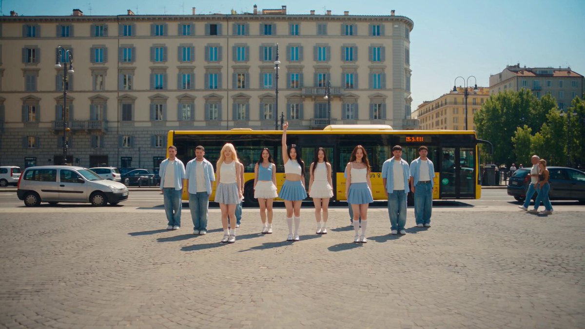 K-pop group dance across three city locations